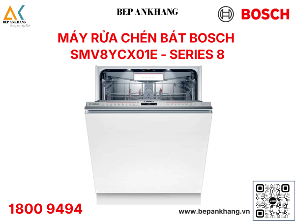 Máy rửa bát âm tủ Bosch SMV8YCX01E - Serie 8 - Made in Germany